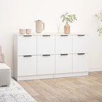 Aparador 2 uds madera contrachapada gris hormigón 30x30x70 cm