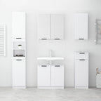 Juego de armarios de baño 5 piezas madera contrachapada blanco