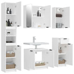 Juego de armarios de baño 5 piezas madera contrachapada blanco