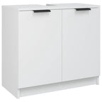 Juego de armarios de baño 5 piezas madera contrachapada blanco