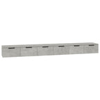 Armarios de pared 2 uds contrachapada gris hormigón 102x30x20cm