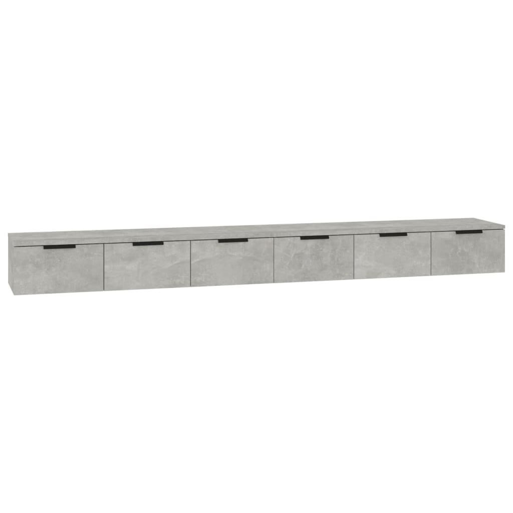Armarios de pared 2 uds contrachapada gris hormigón 102x30x20cm
