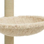 Rascador para gatos con poste de sisal crema 74 cm