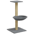 Rascador para gatos con poste de sisal gris claro 74 cm
