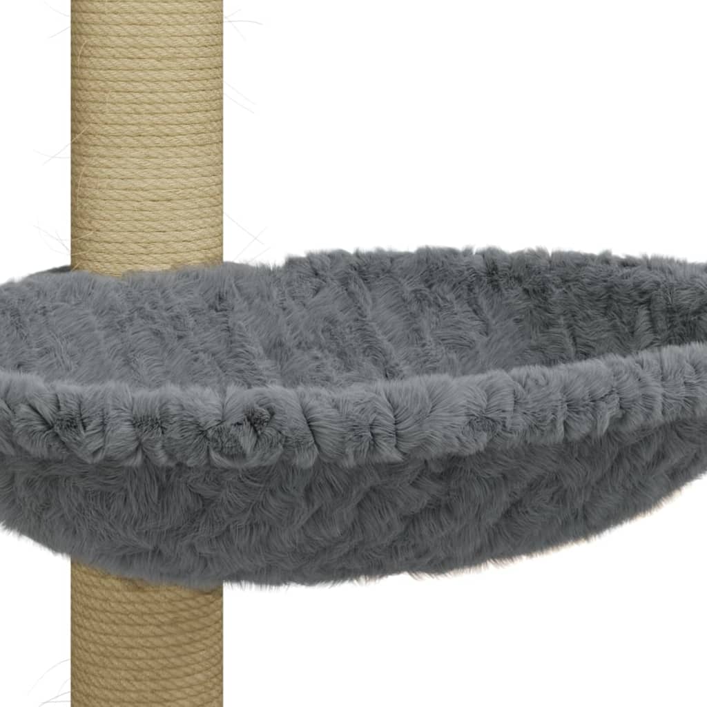 Rascador para gatos con poste de sisal gris claro 74 cm