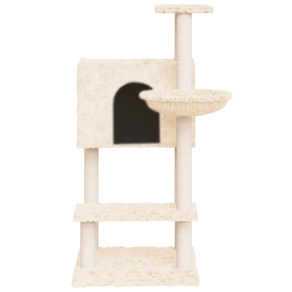 Rascador para gatos con postes de sisal crema 108,5 cm