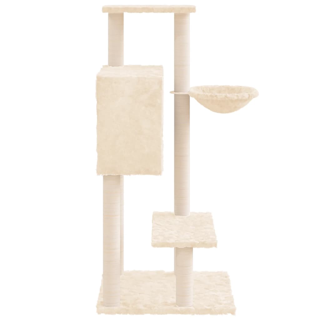 Rascador para gatos con postes de sisal crema 108,5 cm