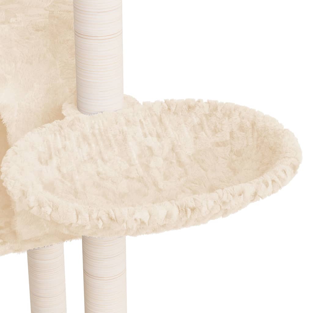 Rascador para gatos con postes de sisal crema 108,5 cm