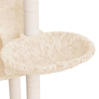 Rascador para gatos con postes de sisal crema 108,5 cm