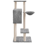 Rascador para gatos con postes de sisal gris claro 108,5 cm