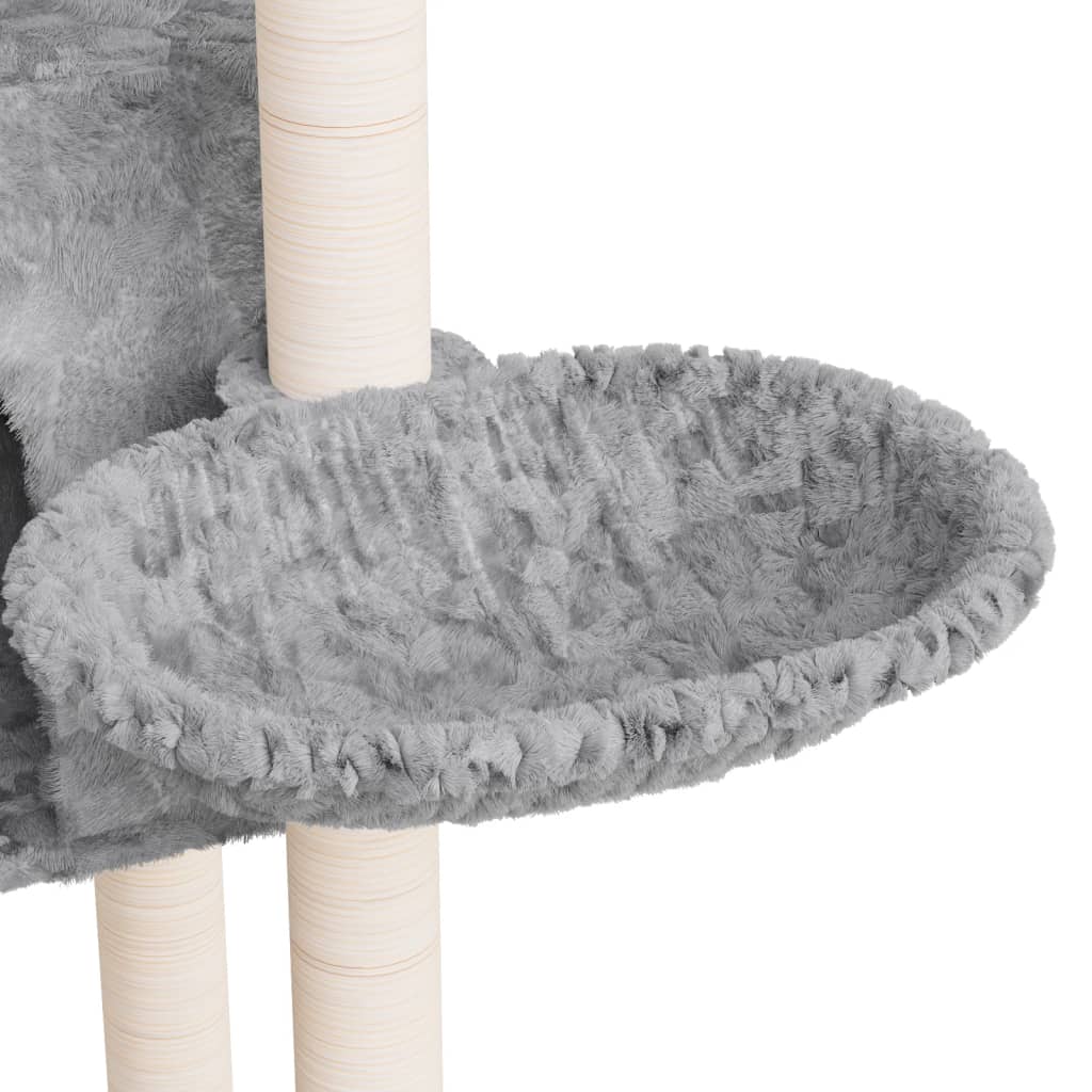 Rascador para gatos con postes de sisal gris claro 108,5 cm