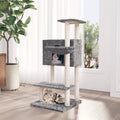 Rascador para gatos con postes de sisal gris claro 108,5 cm