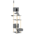 Árbol rascador para gatos suelo a techo gris claro 277-303 cm
