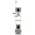 Árbol rascador para gatos suelo a techo gris claro 277-303 cm