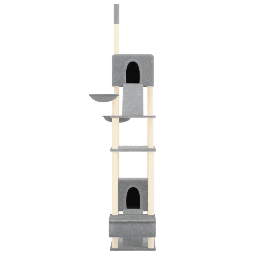 Árbol rascador para gatos suelo a techo gris claro 277-303 cm