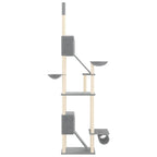 Árbol rascador para gatos suelo a techo gris claro 277-303 cm