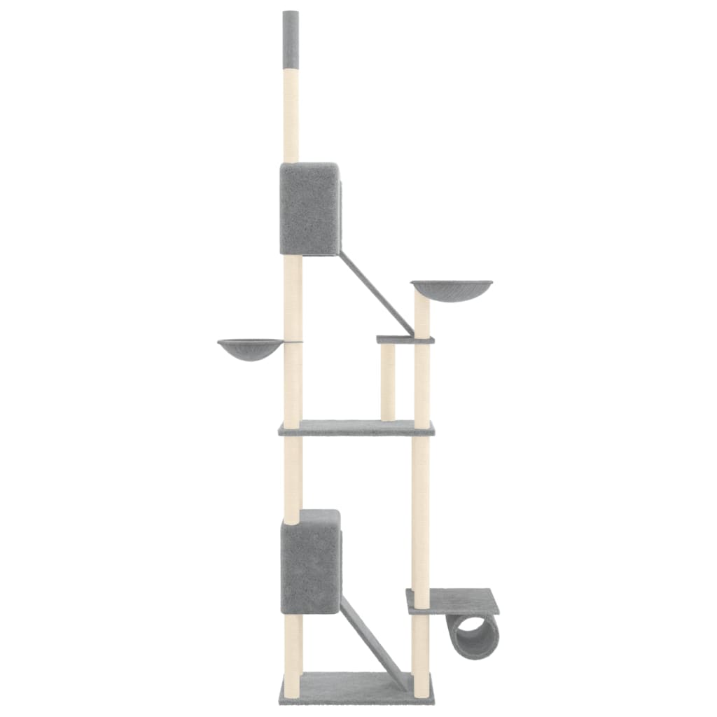Árbol rascador para gatos suelo a techo gris claro 277-303 cm