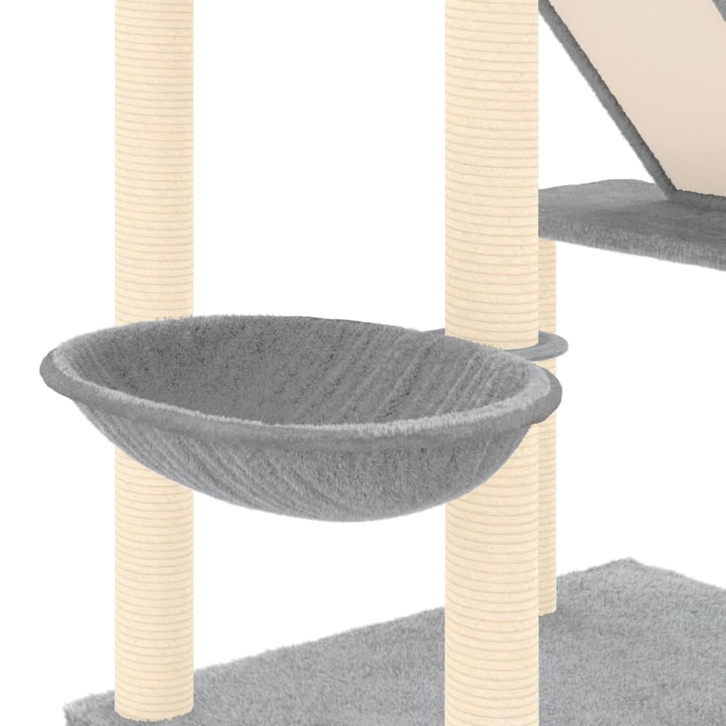 Árbol rascador para gatos suelo a techo gris claro 277-303 cm