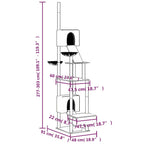 Árbol rascador para gatos suelo a techo gris claro 277-303 cm