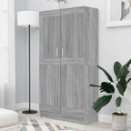 Armario de libros contrachapada blanco brillo 82,5x30,5x80 cm