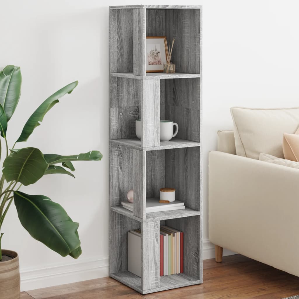 Mueble de esquina madera contrachapada gris Sonoma 33x33x100 cm
