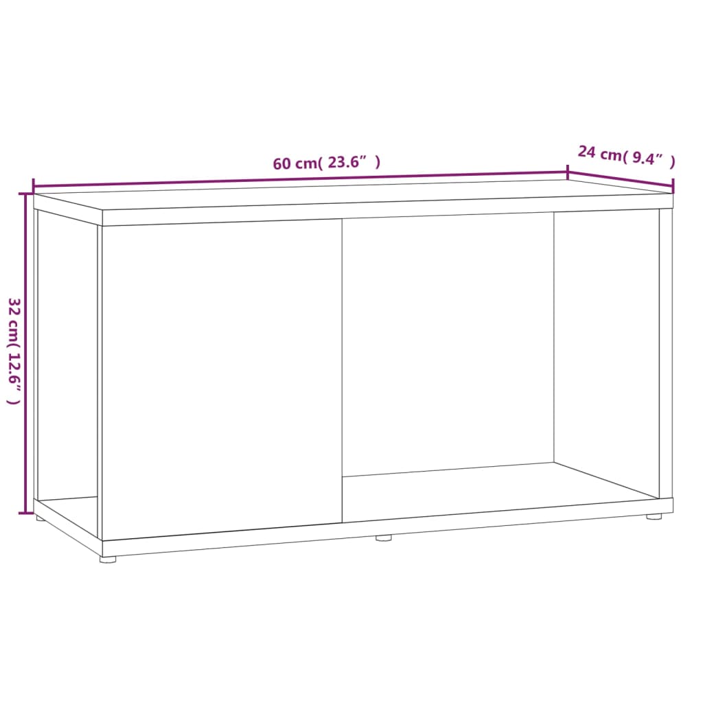 Mueble de TV madera contrachapada gris Sonoma 60x24x32 cm