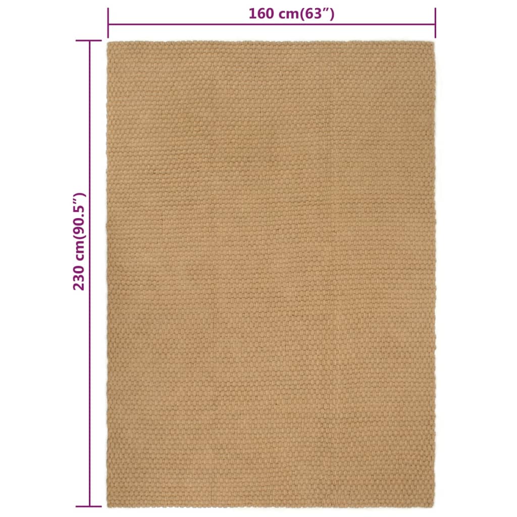 Alfombra rectangular yute natural 160x230 cm