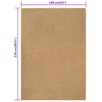 Alfombra rectangular yute natural 160x230 cm