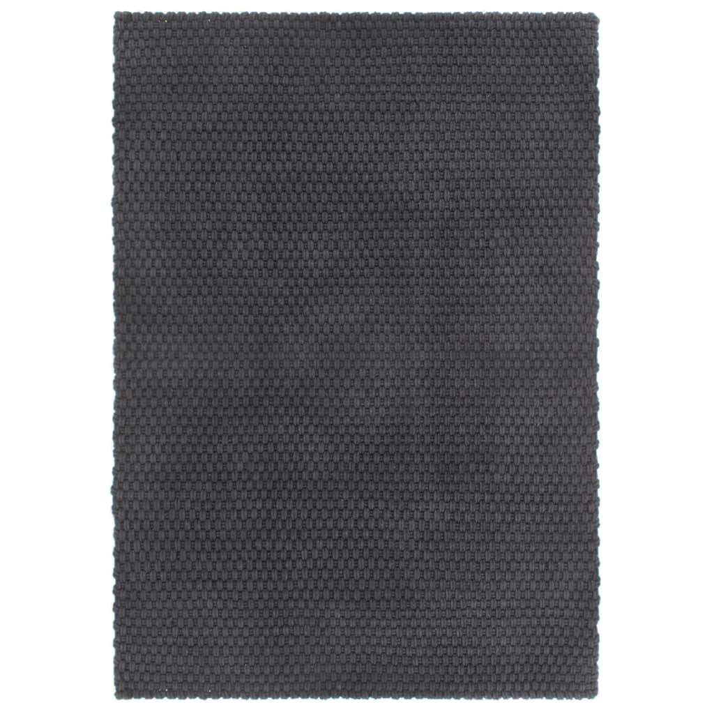 Alfombra rectangular algodón antracita 120x180 cm