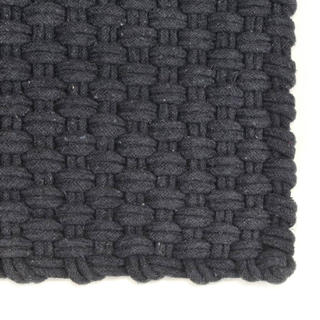 Alfombra rectangular algodón antracita 120x180 cm