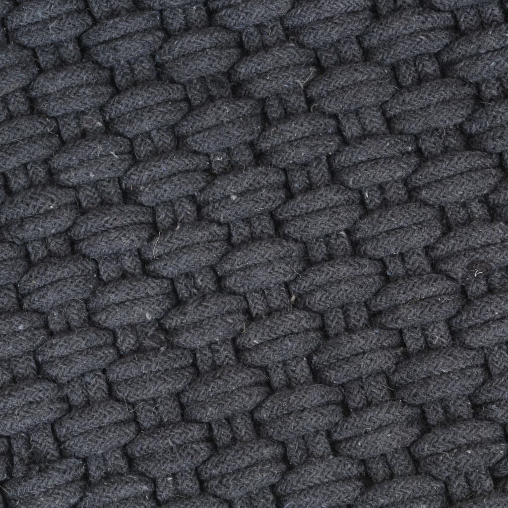Alfombra rectangular algodón antracita 120x180 cm