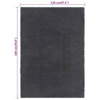 Alfombra rectangular algodón antracita 120x180 cm