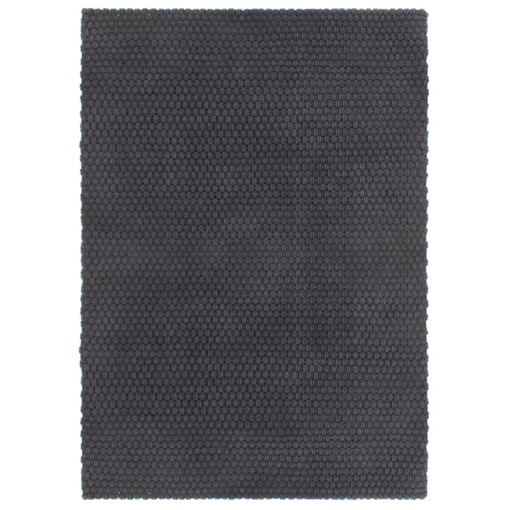 Alfombra rectangular algodón antracita 120x180 cm