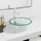 Lavabo de vidrio templado azul 42x14 cm
