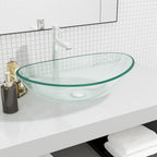 Lavabo de vidrio templado azul 42x14 cm