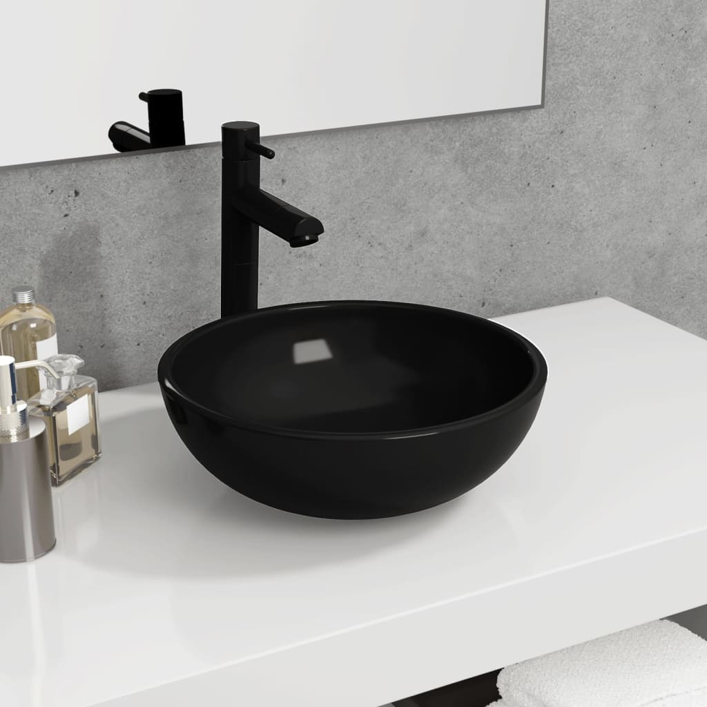 Lavabo de vidrio templado azul 42x14 cm