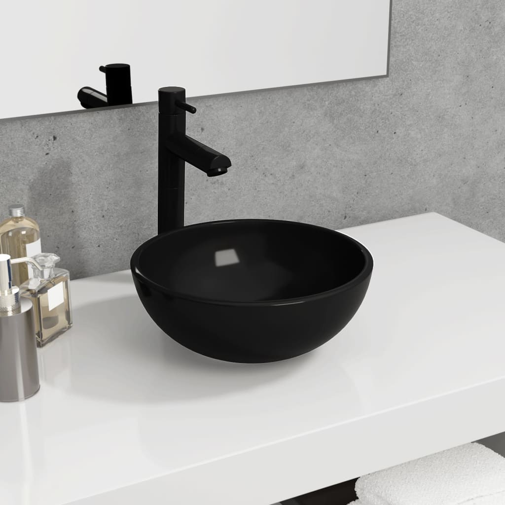 Lavabo de vidrio templado azul 42x14 cm