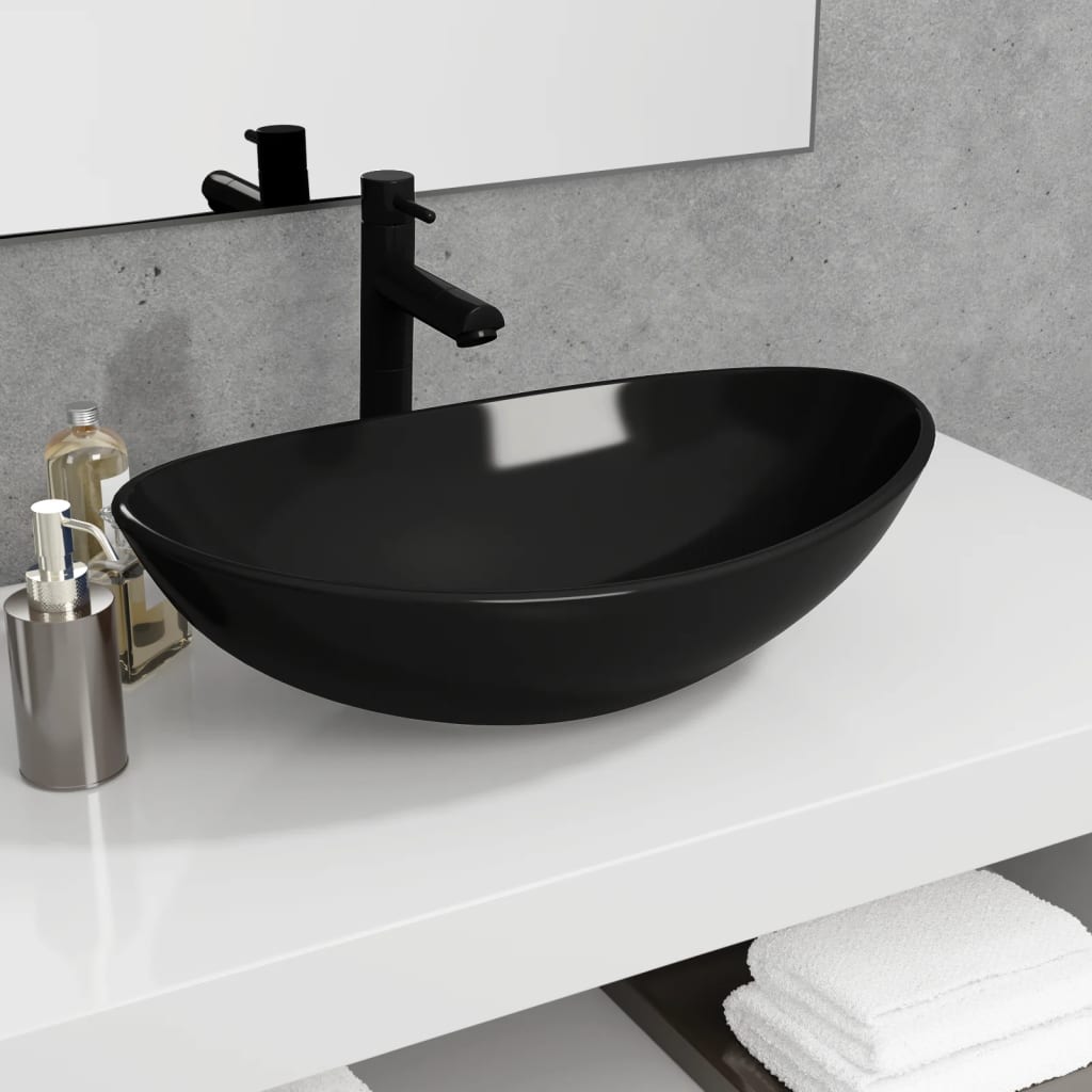 Lavabo de vidrio templado azul 42x14 cm