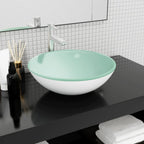 Lavabo de vidrio templado azul 42x14 cm