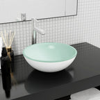 Lavabo de vidrio templado azul 42x14 cm
