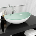 Lavabo de vidrio templado azul 42x14 cm