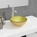 Lavabo de vidrio templado azul 42x14 cm