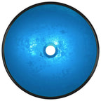 Lavabo de vidrio templado azul 42x14 cm