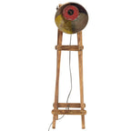 Lámpara de pie multicolor E27 madera maciza mango