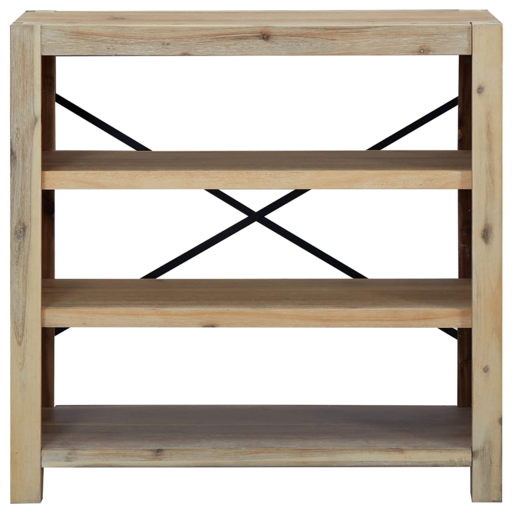 Estantería de 3 nieveles madera maciza de acacia 80x30x80 cm