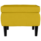 Sillón orejero con taburete terciopelo amarillo mostaza