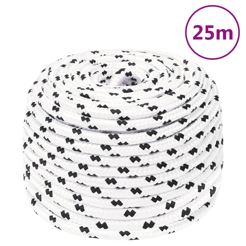 Cabo para barco entrançado em poliéster branco 10 mm x 25 m