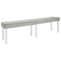 Banco madera caoba blanco y ratán Kubu natural 160x35x45 cm
