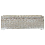 Caja almacenaje madera caoba blanco y ratán Kubu natural 110 cm