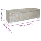 Caja almacenaje madera caoba blanco y ratán Kubu natural 110 cm